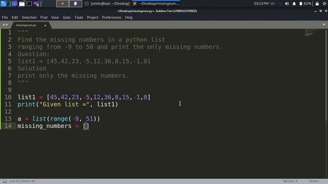 Find The Missing Numbers From a List Integers - Code16 (python) смотреть онлайн