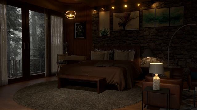 Cozy Bedroom In The Rainy Forest - Rain Sounds 8 Hours