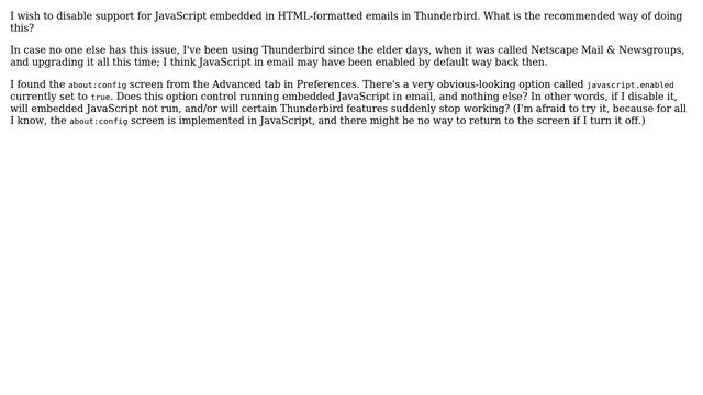 Thunderbird 31.0 running embedded JavaScript in email смотреть онлайн