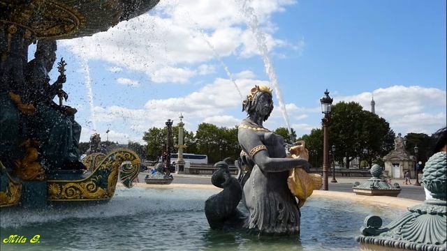 Париж / Франция /Площадь Согласия ( Place de la Concorde) Фонтаны смотреть онлайн
