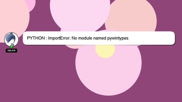 PYTHON : ImportError: No module named pywintypes смотреть онлайн