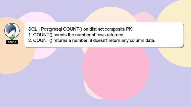 SQL : Postgresql COUNT() on distinct composite PK смотреть онлайн