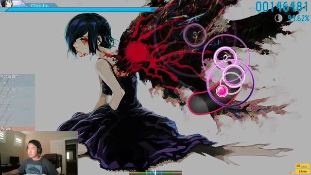 osu! obs test (Unravel Tokyo Ghoul Normal Hard Rock Trash Run)