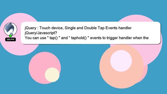 jQuery : Touch device, Single and Double Tap Events handler jQuery/Javascript? смотреть онлайн