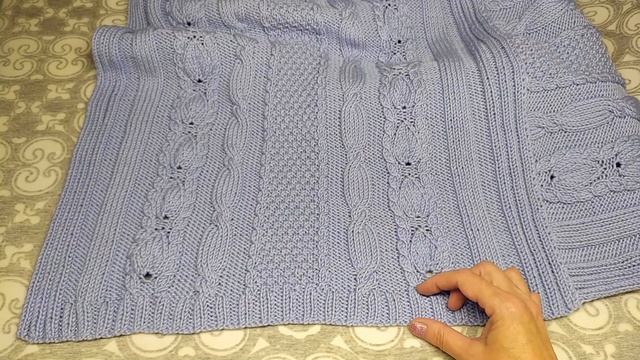 Простое пончо спицами.Как вязала. смотреть онлайн