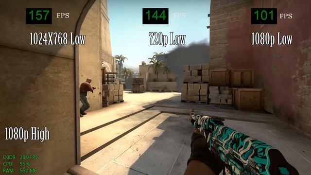 Intel HD Graphics 630 -- Intel Core i3-7100 -- Counter Strike Global Offensive CSGO Benchmark смотреть онлайн