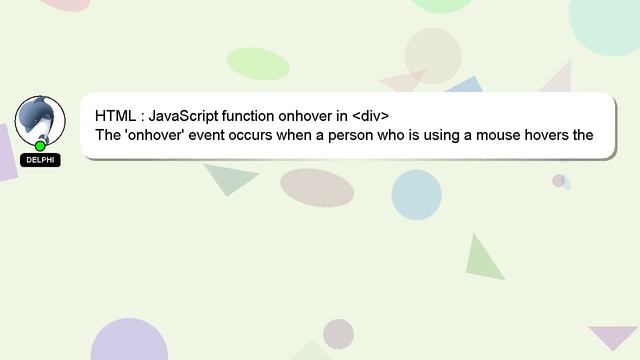 HTML : JavaScript function onhover in div смотреть онлайн