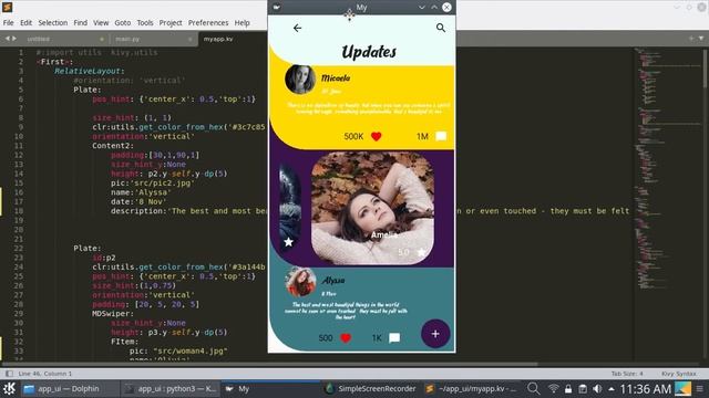Beautiful User Interface  Using Kivy Kivymd Python #python #kivy #kivymd