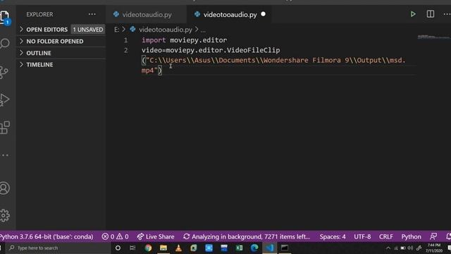 convert your video in to audio using python смотреть онлайн