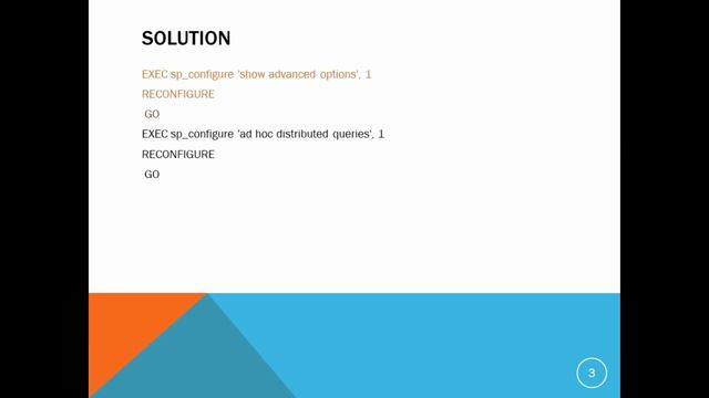 How to enable Ad Hoc Distributed Queries смотреть онлайн