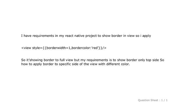 iOS : React native adding border to the one side of the view смотреть онлайн