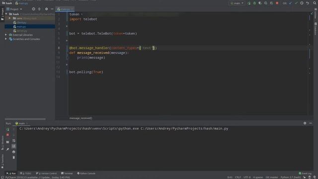 Telegram Echo Bot | Python смотреть онлайн