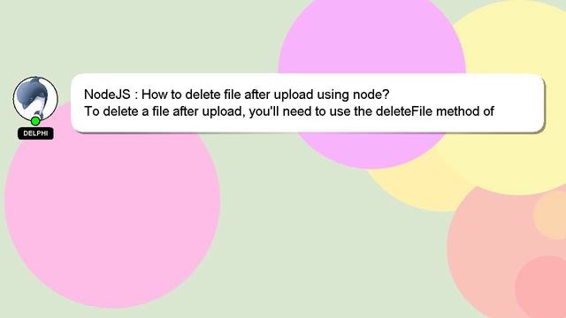 NodeJS : How to delete file after upload using node? смотреть онлайн