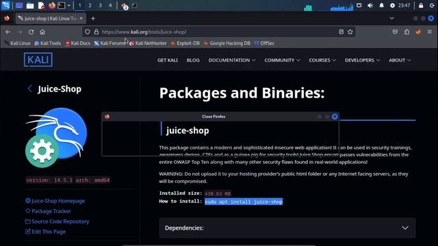 Juice Shop Installation Guide | Step-by-Step Tutorial [2023] | KALI linux смотреть онлайн