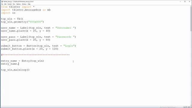 Python Tkinter - 8 - Labels and Entry Fields смотреть онлайн