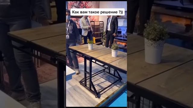 Стеллаж-стол - интересная идея для экономии пространства. смотреть онлайн