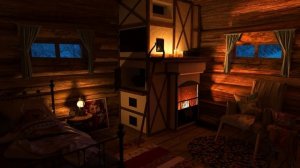 Deep Sleep in a Cozy Winter Cabin - Blizzard, Snowfall & Fireplace Sounds
