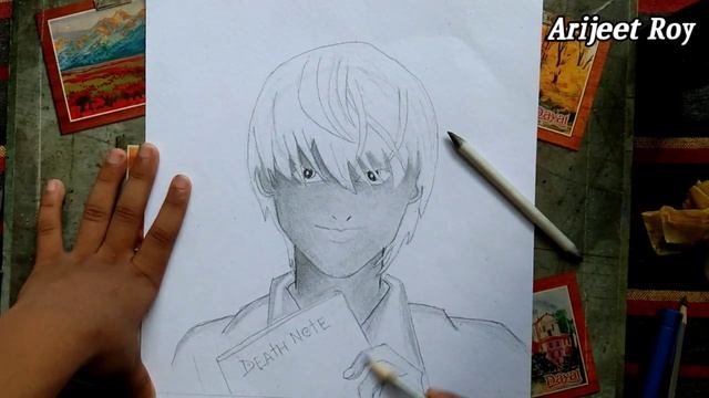 How to draw Light yagami ....... DEATH NOTE \ sketch drawing смотреть онлайн
