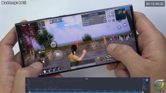 Samsung Galaxy S23 Ultra Test game PUBG Ultra 90 FPS смотреть онлайн