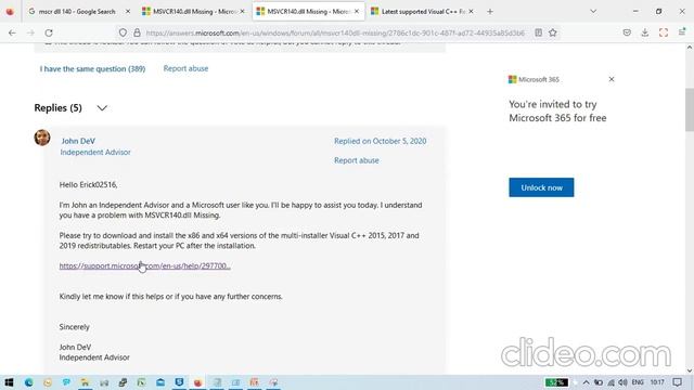 MSVCR140.dll Missing - Fixed