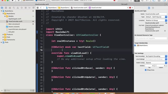 Realm Database CRUD operations | XCODE 10.2 | Swift 5 смотреть онлайн