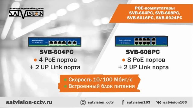 Свитчи SVB-604 PC, SVB-608 PC, SVB-6016 PC, SVB-6024 PC