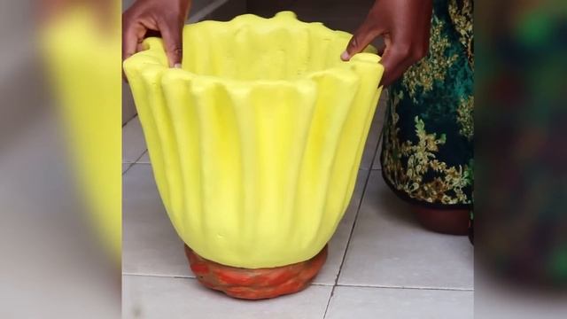 10 Cement Pot Ideas Using Cloth/Cement Craft Ideas