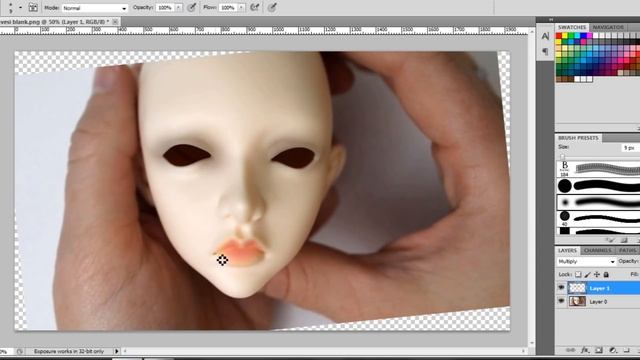 Planning a BJD faceup with Photoshop смотреть онлайн