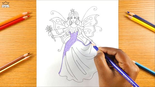 How to Draw Fairy Princess Step by Step Easy | Fairy Princess Drawing | Colored Pencil смотреть онлайн