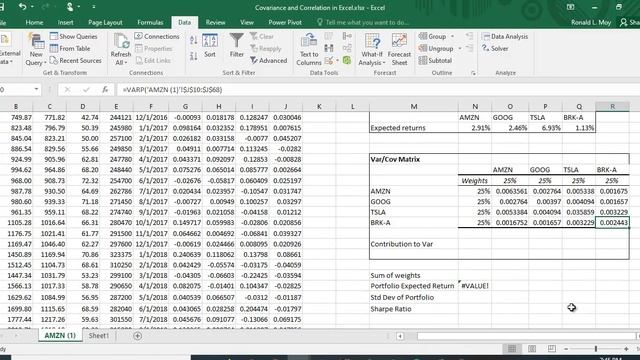Portfolio Optimization in Excel смотреть онлайн