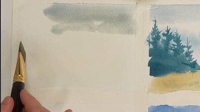 Как рисовать ёлки акварелью быстро и просто, урок для начинающих смотреть онлайн