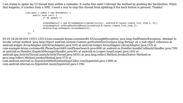 onBackPressed while setting an ArrayAdapter from background thread смотреть онлайн