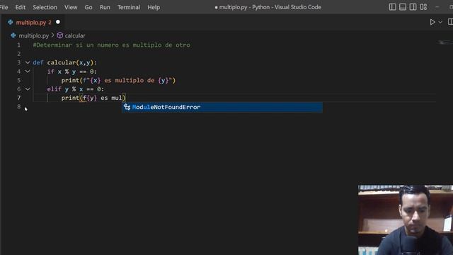 Determinar si un numero es multiplo de otro Python смотреть онлайн