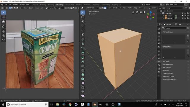 Blender 2.8 Bake camera mapped projected texture tutorial смотреть онлайн