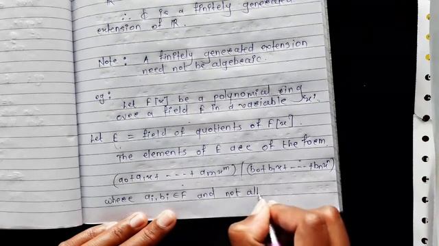 Finitely Generated extension and example of finitely generated extension but not algebraic смотреть онлайн