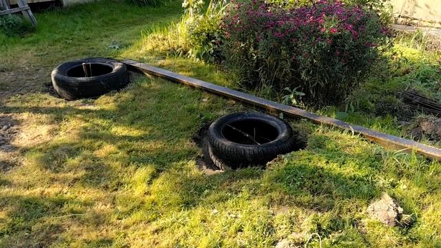 Фундамент опора! Опалубка из покрышек под мастерскую! смотреть онлайн