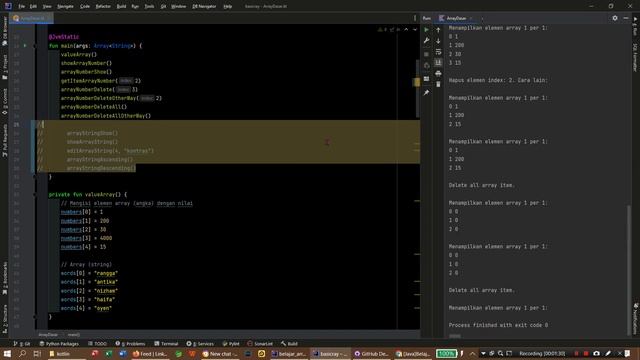 [Kotlin]Belajar Array di IntelliJ IDEA(+Code) смотреть онлайн