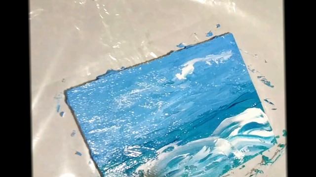 Рисовать акрилом. ВОЛНА играет с СОЛНЦЕМ. / Релаксация под музыку с акрилом./ смотреть онлайн