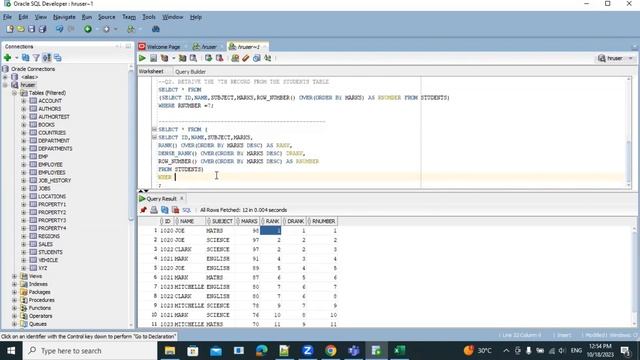 SQL - RANK, DENSE_RANK, ROW_NUMBER (WINDOW FUNCTIONS) and PARTITION BY CLAUSE -Day18 смотреть онлайн