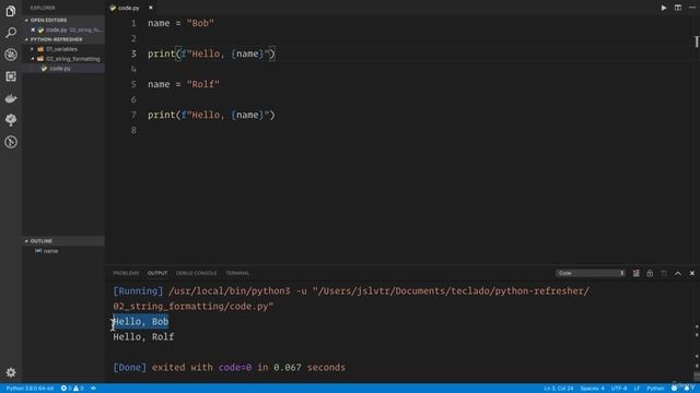 02 - A Full Python Refresher - 005 String formatting in Python смотреть онлайн