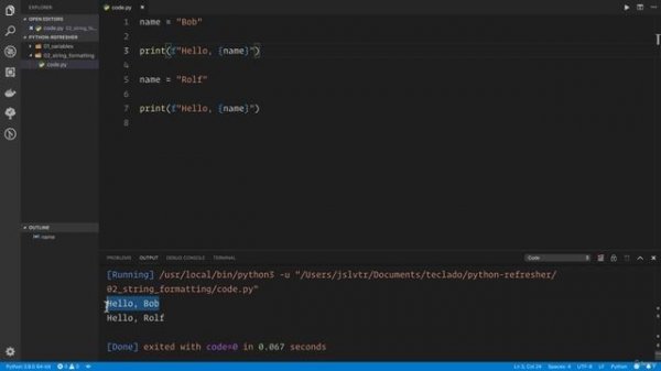 02 - A Full Python Refresher - 005 String formatting in Python
