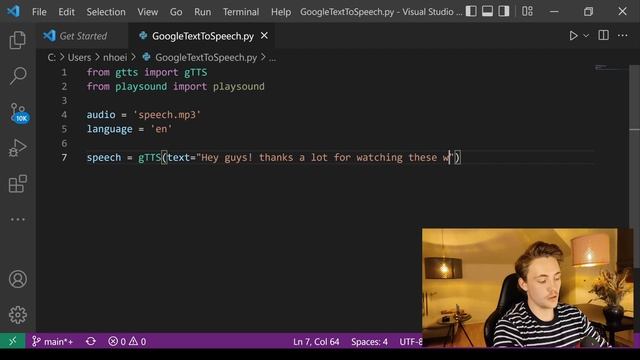 How to use Google Text-To-Speech in 1 Line of Code with Python смотреть онлайн
