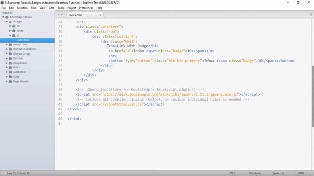 Bootstrap 3 Tutorials - #16 Badges смотреть онлайн
