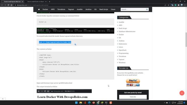 Docker install Apache Web Server смотреть онлайн
