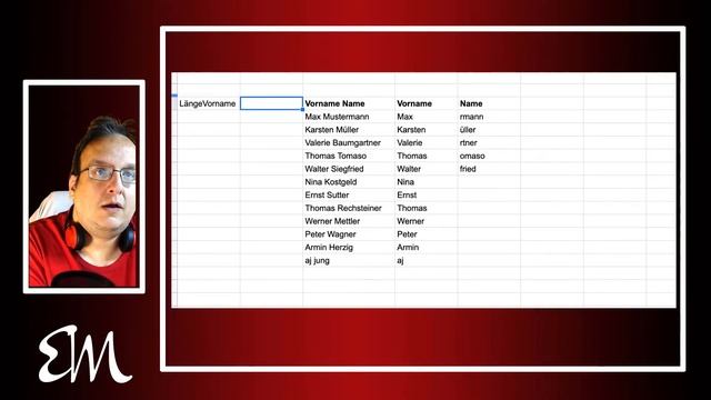 Vorname Name trennen in Google Sheets / Microsoft Excel смотреть онлайн