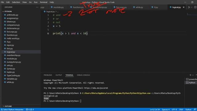 Logical operators | Python For Beginners | Khetz Tutorials смотреть онлайн