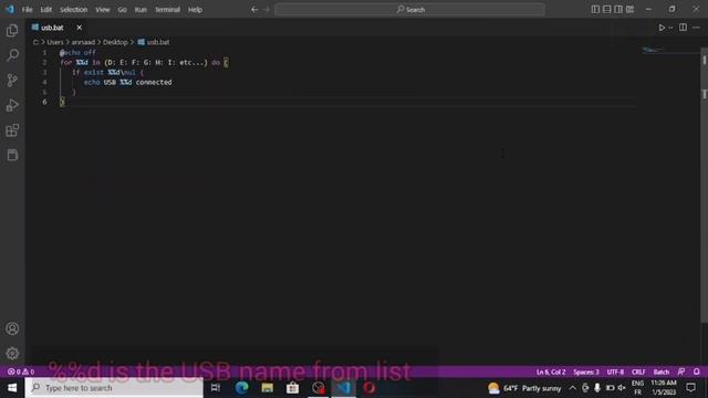 Coding bat file: check USB connecting смотреть онлайн