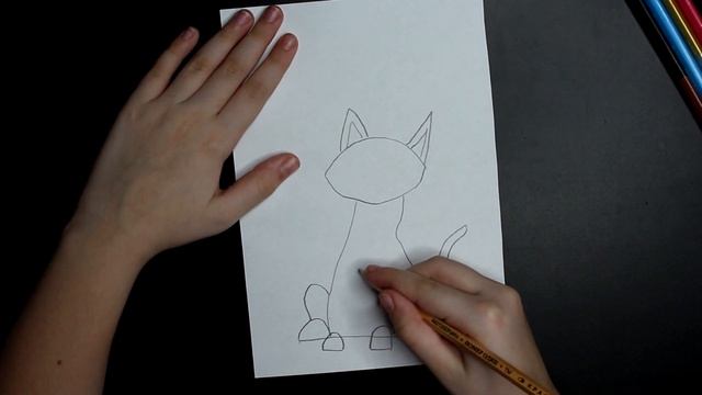 КОТИК рисуем по-шагово с детьми. Простые фигуры смотреть онлайн