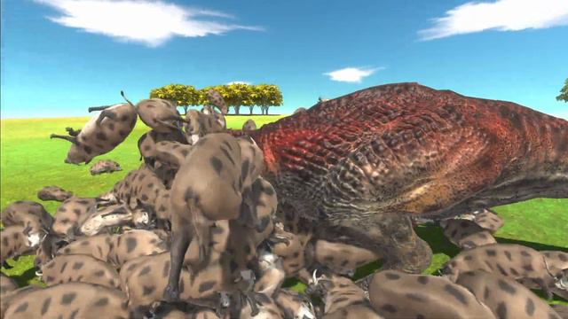 LEVEL 9999 T-Rex vs 300 Pigs Animal Revolt Battle Simulator смотреть онлайн
