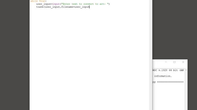 Python Art - Save ASCII art to text file смотреть онлайн